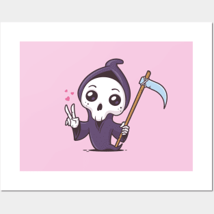 Kawaii Grim Reaper Posters and Art